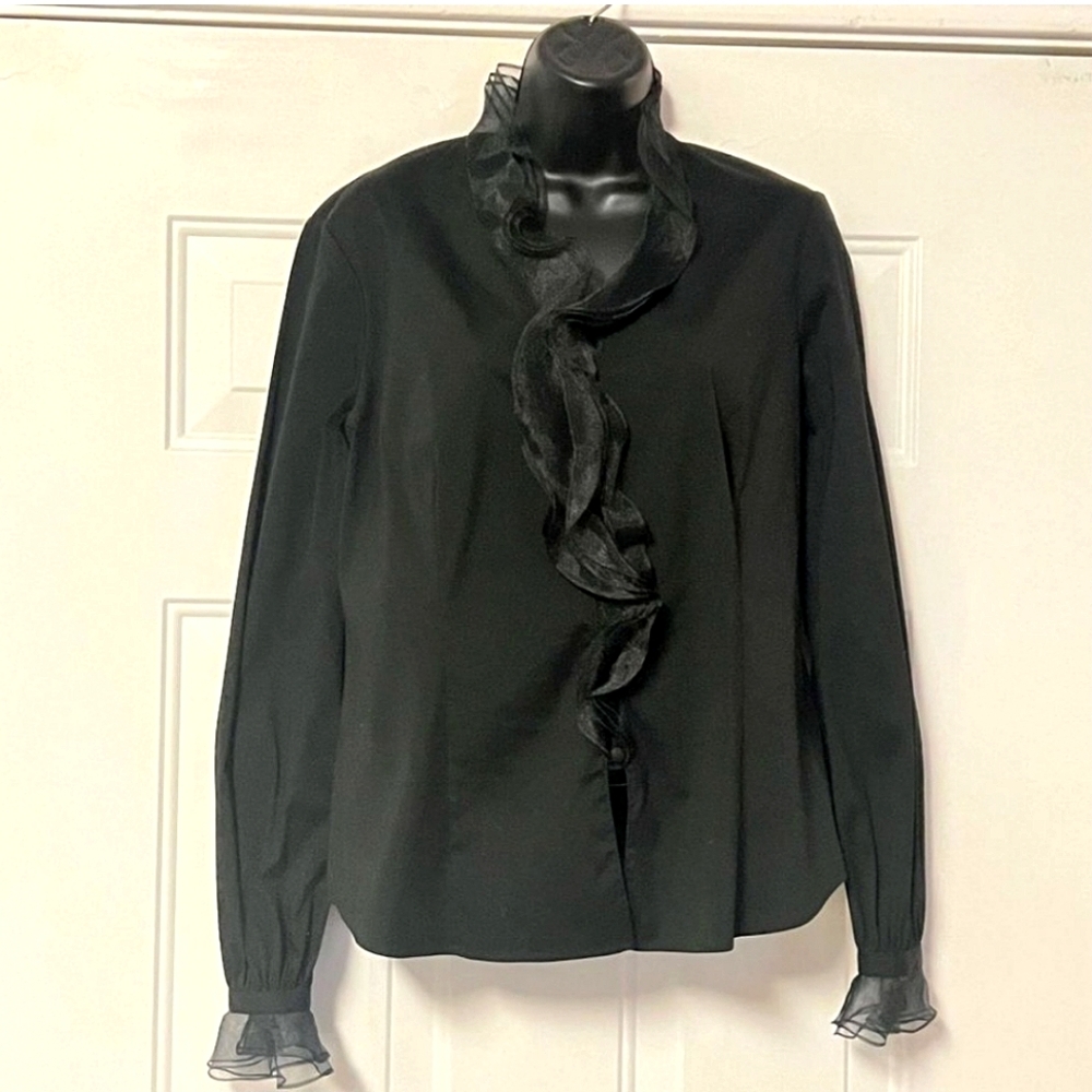 Lafayette button-up ruffle blouse